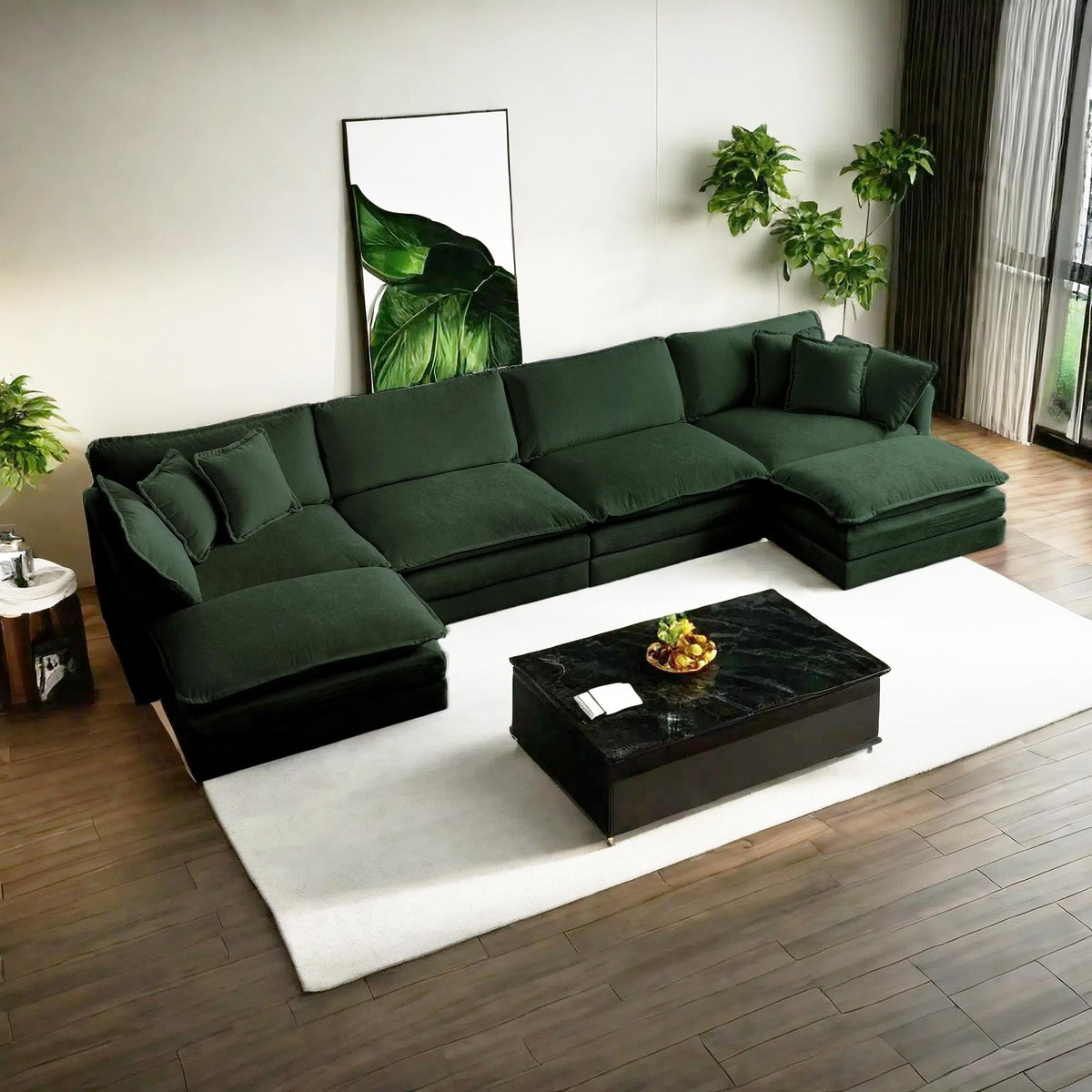 Cloud Chenille Upholstered Modular Sectional Sofa with DIY Combination