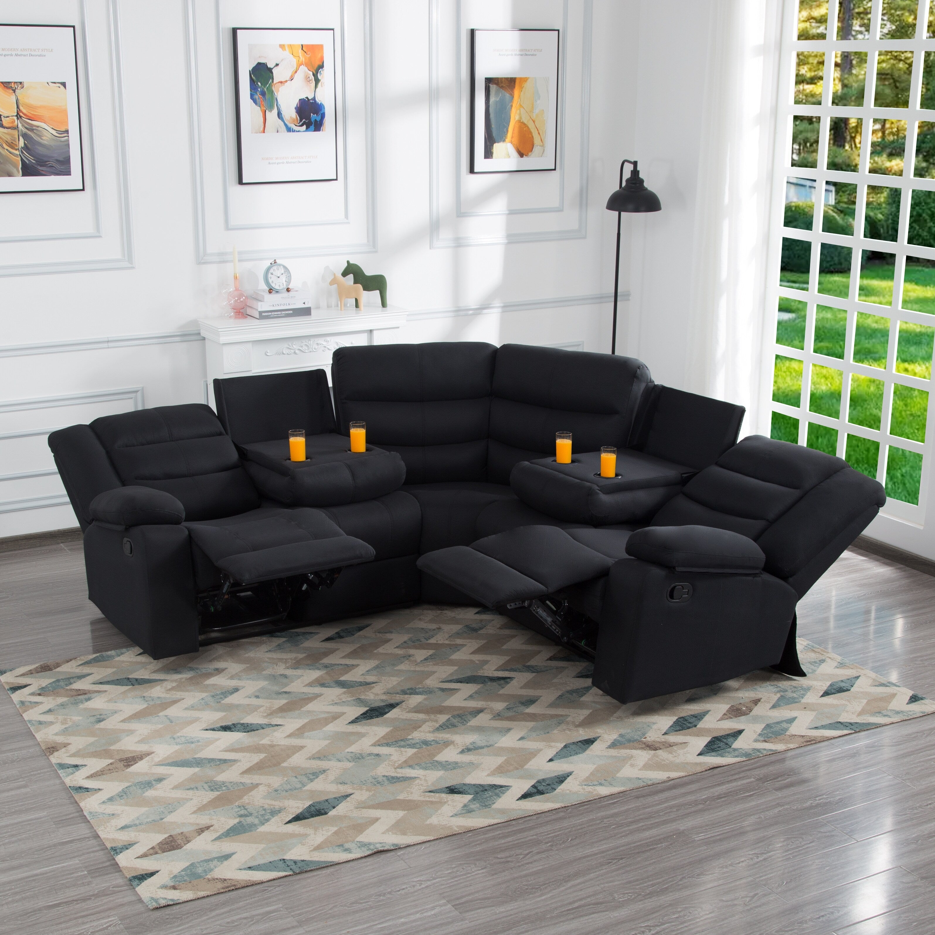 Small space sectional with recliner sales