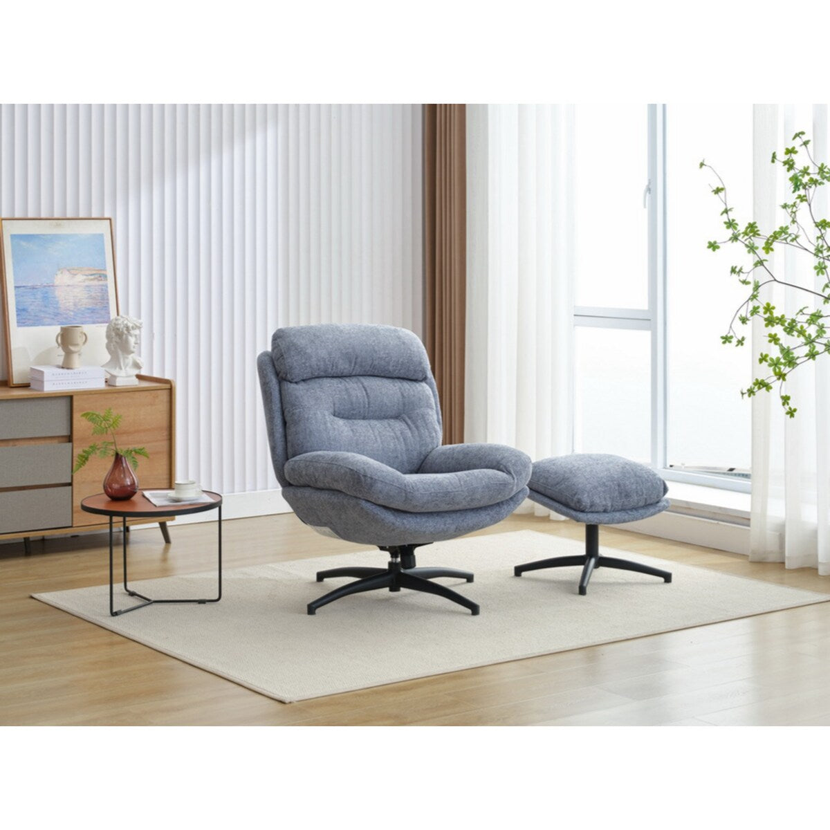 065C Rocking and Swivel Leisure chair lounge chair velvet with ottoman