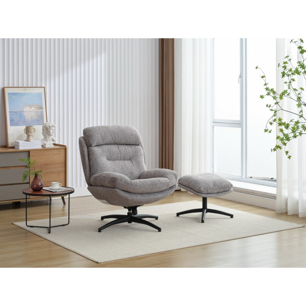 065C Rocking and Swivel Leisure chair lounge chair velvet with ottoman