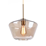 1 - Light 11.81'' Modern Single Bell Amber Glass Shade Pendant