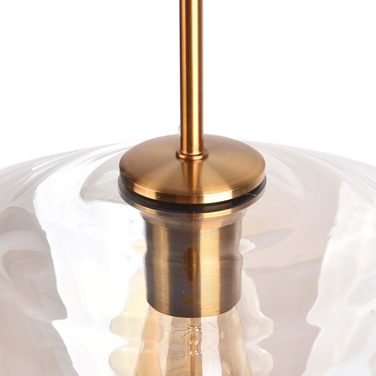 1 - Light 11.81'' Modern Single Bell Amber Glass Shade Pendant