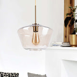 1 - Light 11.81'' Modern Single Bell Amber Glass Shade Pendant