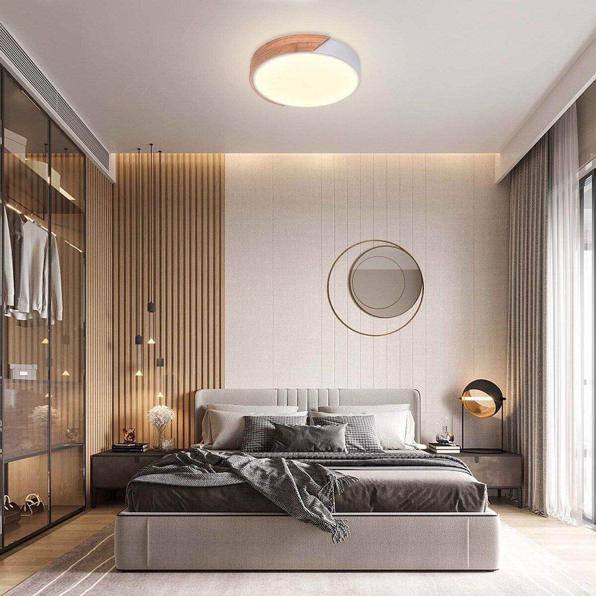 1 - Light 15.74'' Shaded Circle LED Flush Mount