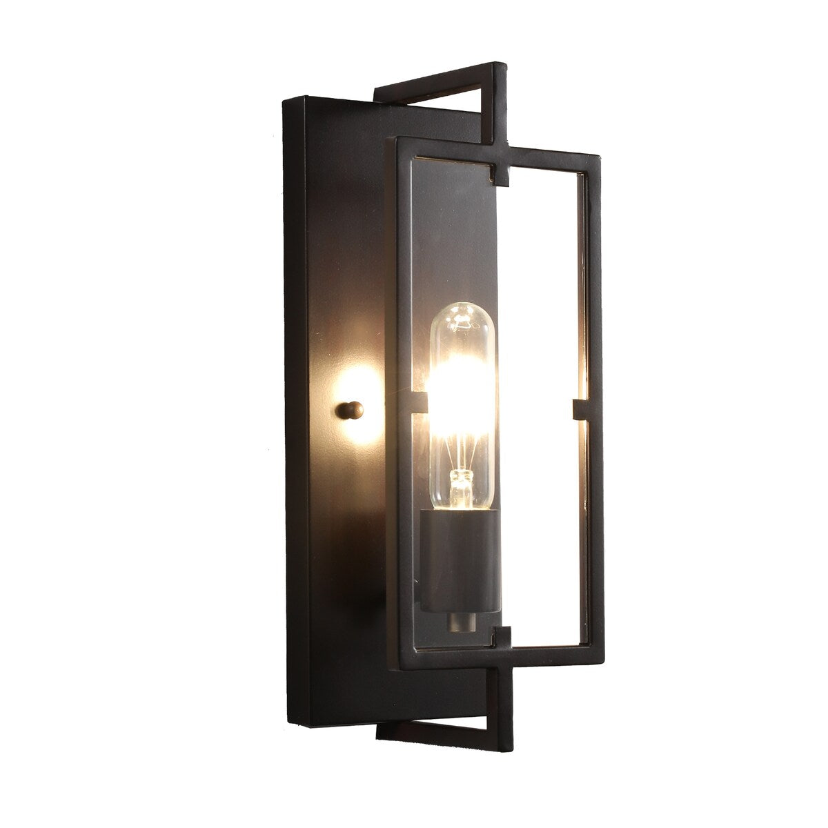 1 - Light Black Flush Mount with Clear Glass Pane