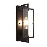1 - Light Black Flush Mount with Clear Glass Pane