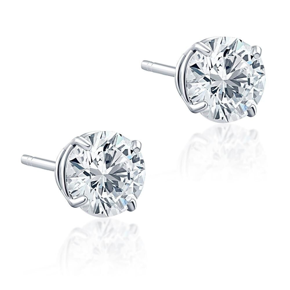 1 1/2ct Lab Grown Diamond Studs White Gold Earrings