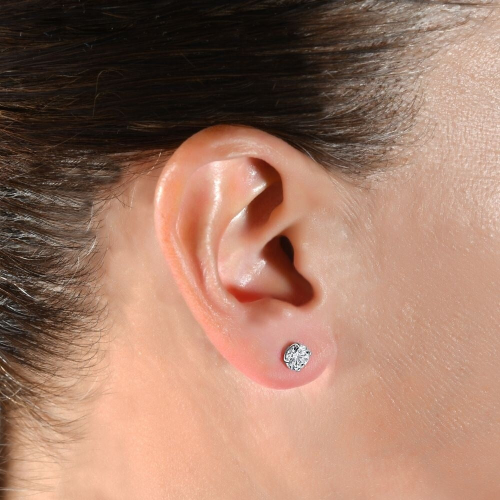 1 1/2ct Lab Grown Diamond Studs White Gold Earrings