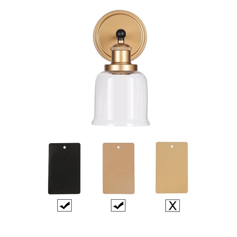 1/2/3/4 Light Modern Farmhouse Bathroom Vanity Lights Brass Wall Sconce Lighting with Bell Glass