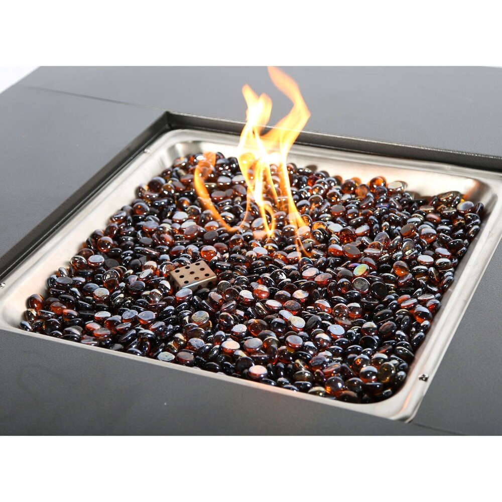 1/2" Fireglass Beads Amber Luster - 10lb box