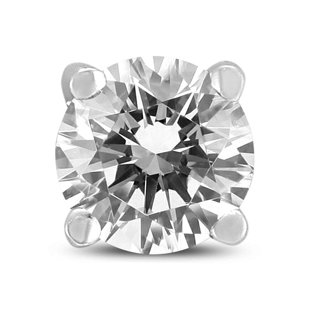 1/2 Carat Round Single Stud Diamond Earring in 14K White Gold