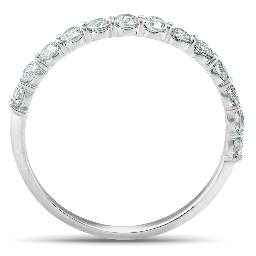 1/2ct TDW Diamond Wedding Ring Stackable Womens Anniversary Band 14k White Gold