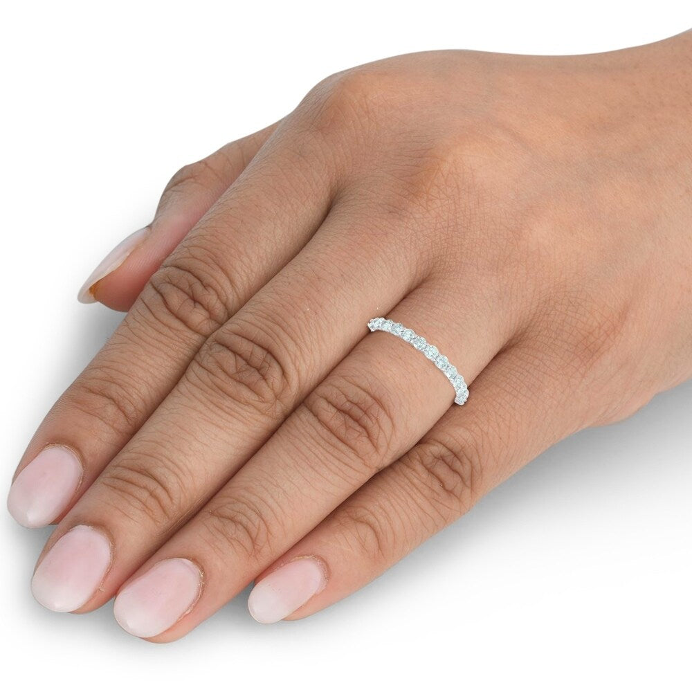 1/2ct TDW Diamond Wedding Ring Stackable Womens Anniversary Band 14k White Gold