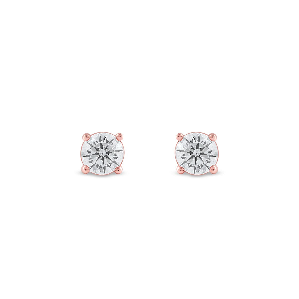 1/3ct TDW Lab-grown Round Diamond Solitaire Stud Earrings for Women in 10k Gold