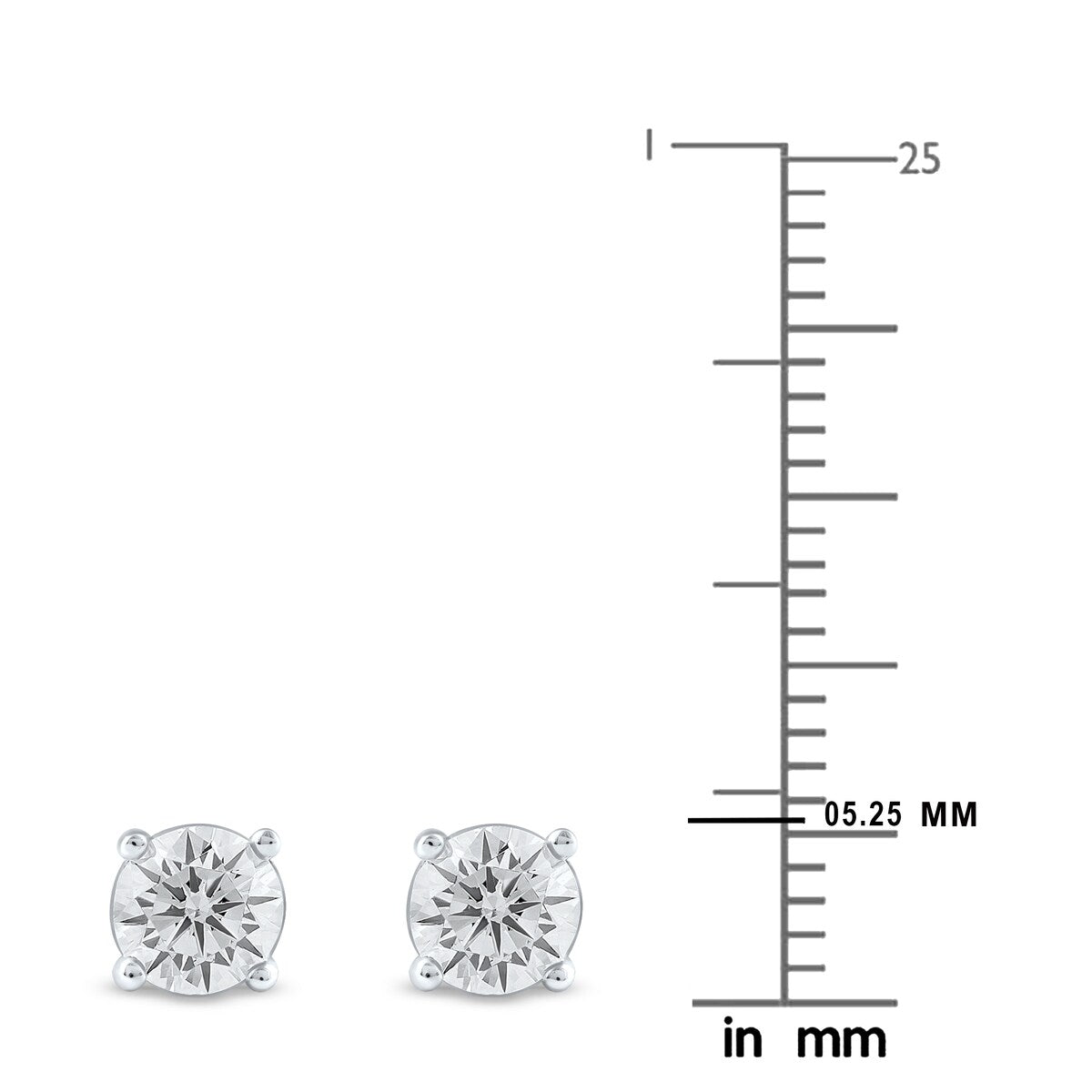 1/3ct TDW Lab-grown Round Diamond Solitaire Stud Earrings for Women in 10k Gold