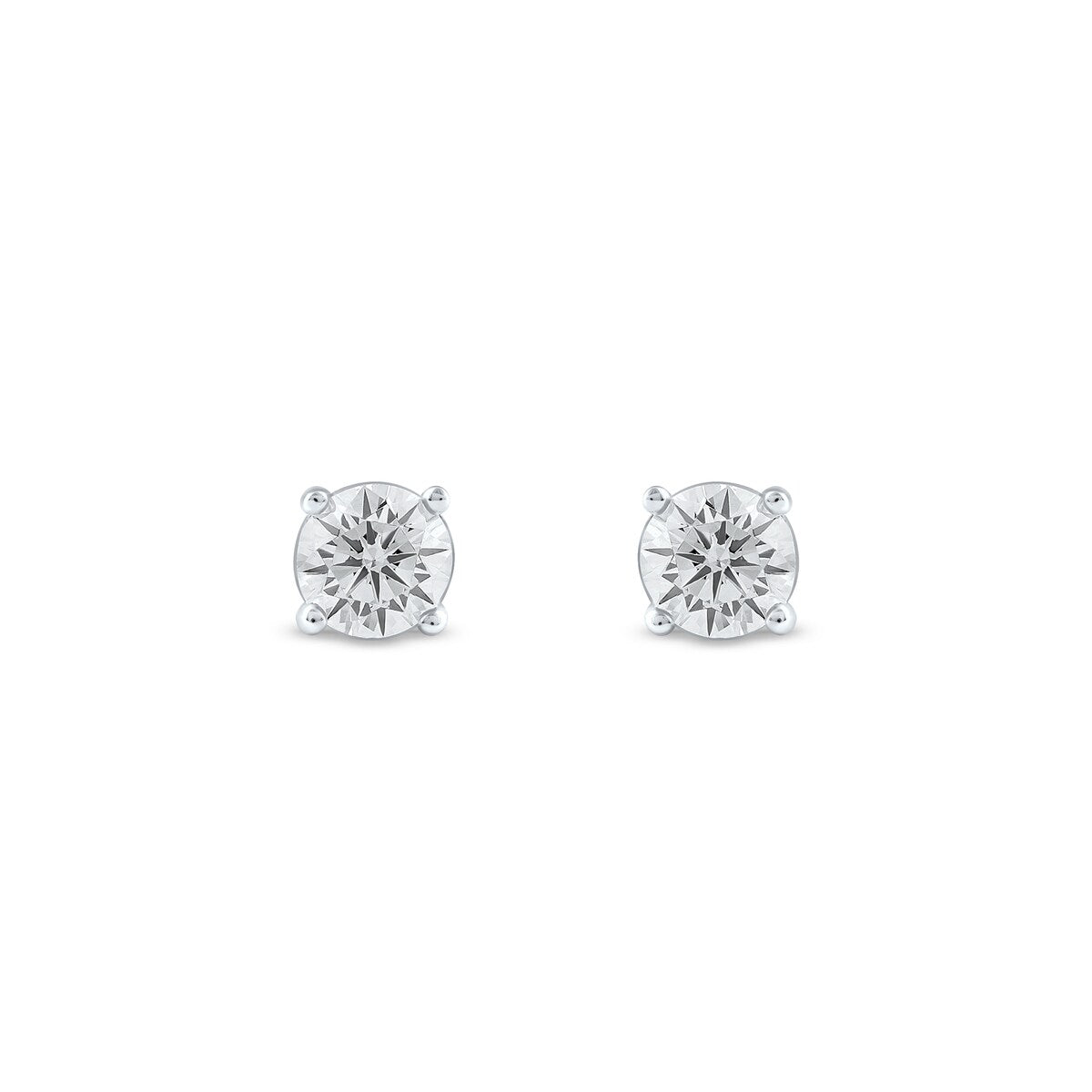 1/3ct TDW Lab-grown Round Diamond Solitaire Stud Earrings for Women in 10k Gold