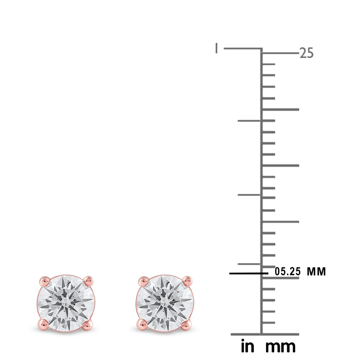 1/3ct TDW Lab-grown Round Diamond Solitaire Stud Earrings for Women in 10k Gold