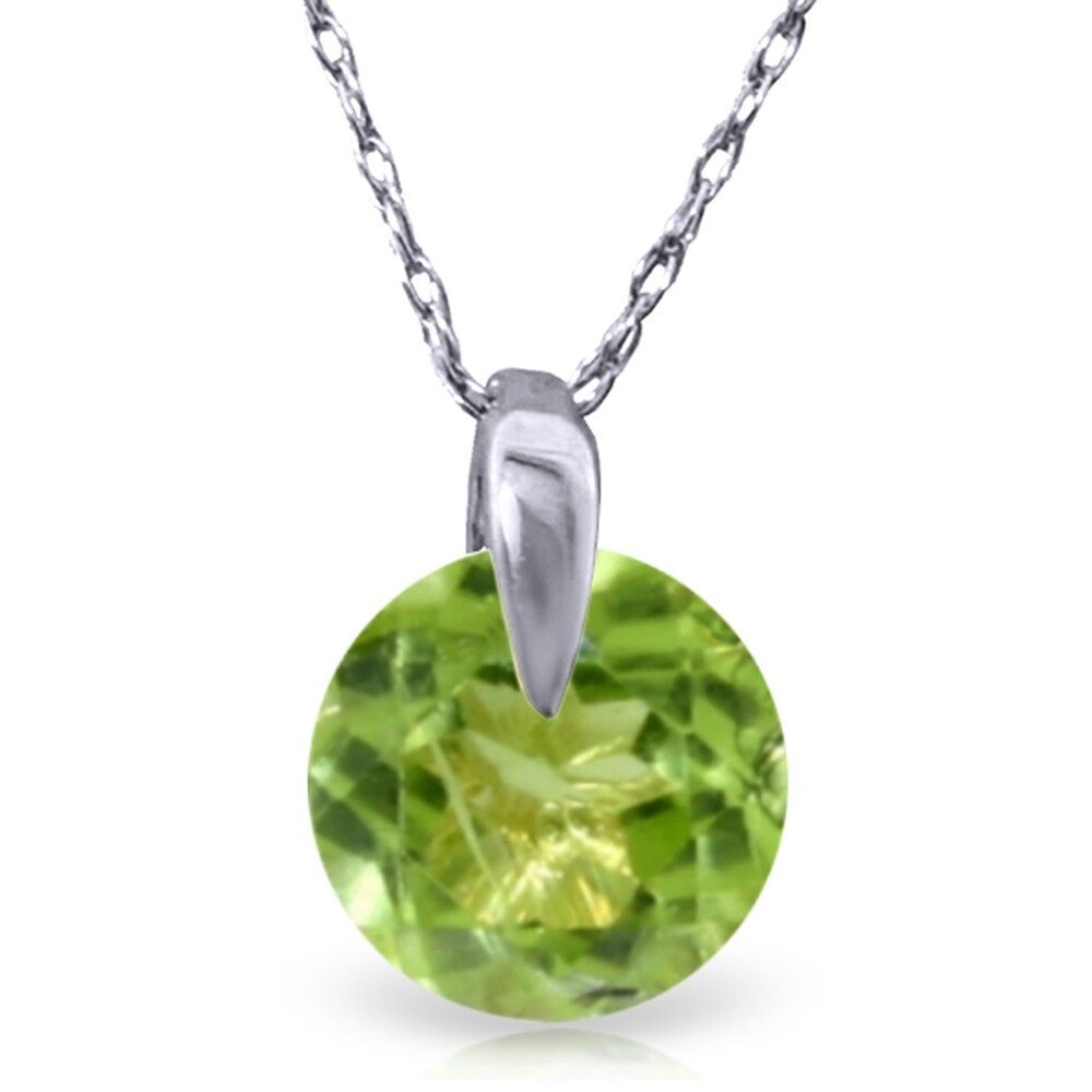 1 Carat 14K Solid White Gold Unchain My Mind Peridot Necklace