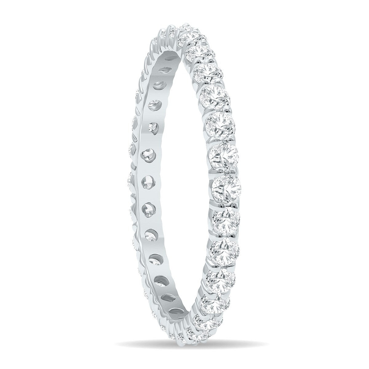 1 Carat TW Thin Low Set Diamond Eternity Band in 10K White Gold