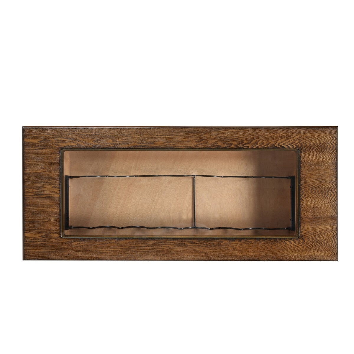 1 Drawer Bar Table with Wine Rack and Stemware Holders, Brown and Black