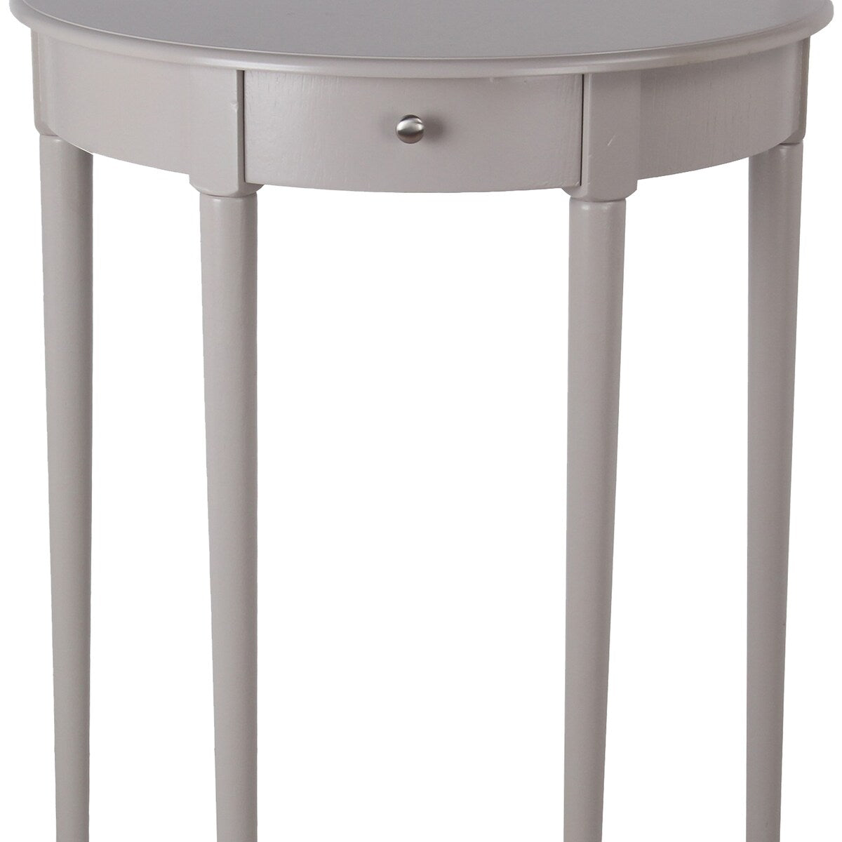 1 Drawer Half Moon Console Table with Round Legs, Small, Gray