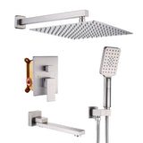 1-Handle 3-Spray Pattern 10 in. Wall Mount Shower Set Shower Head, Tub and Shower Faucet - 10 inch