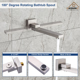 1-Handle 3-Spray Pattern 10 in. Wall Mount Shower Set Shower Head, Tub and Shower Faucet - 10 inch