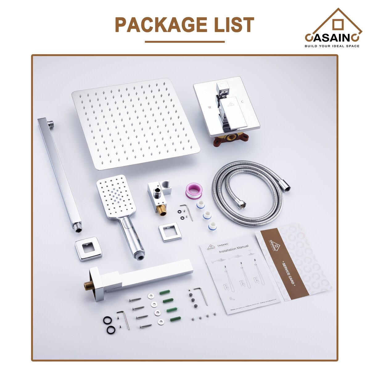 1-Handle 3-Spray Pattern 10 in. Wall Mount Shower Set Shower Head, Tub and Shower Faucet - 10 inch