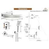 1-Handle 3-Spray Pattern 10 in. Wall Mount Shower Set Shower Head, Tub and Shower Faucet - 10 inch