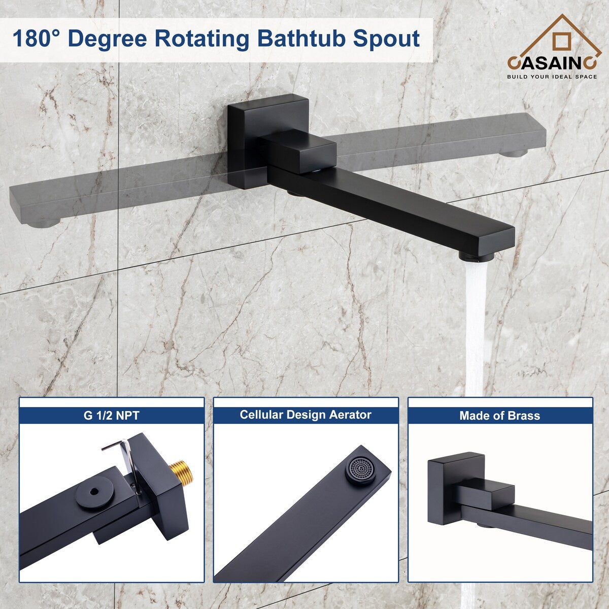 1-Handle 3-Spray Pattern 10 in. Wall Mount Shower Set Shower Head, Tub and Shower Faucet - 10 inch