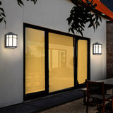 1-Light 9.85" Retro Textured Black Outdoor Wall Light, E26,set of 2