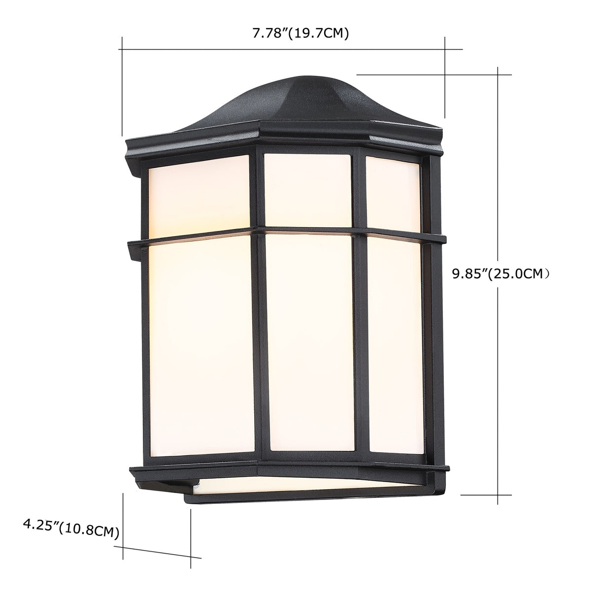 1-Light 9.85" Retro Textured Black Outdoor Wall Light, E26,set of 2