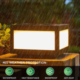 1-Light Black Aluminium Solar Outdoor Post Light Set
