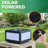 1-Light Black Aluminium Solar Outdoor Post Light Set