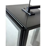 OB- 1-Light Black Outdoor Wall Lantern with Tempered Clear Glass Shade 19.7"H