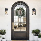 1-Light Modern Black Outdoor Wall Sconce with Clear Shade - Modern Wall Sconce