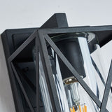 1-Light Modern Black Outdoor Wall Sconce with Clear Shade - Modern Wall Sconce
