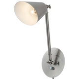 C Cattleya 1-Light Brushed Nickel Dimmable Adjustable Swing Arm Wall Sconce Indoor Wall Light
