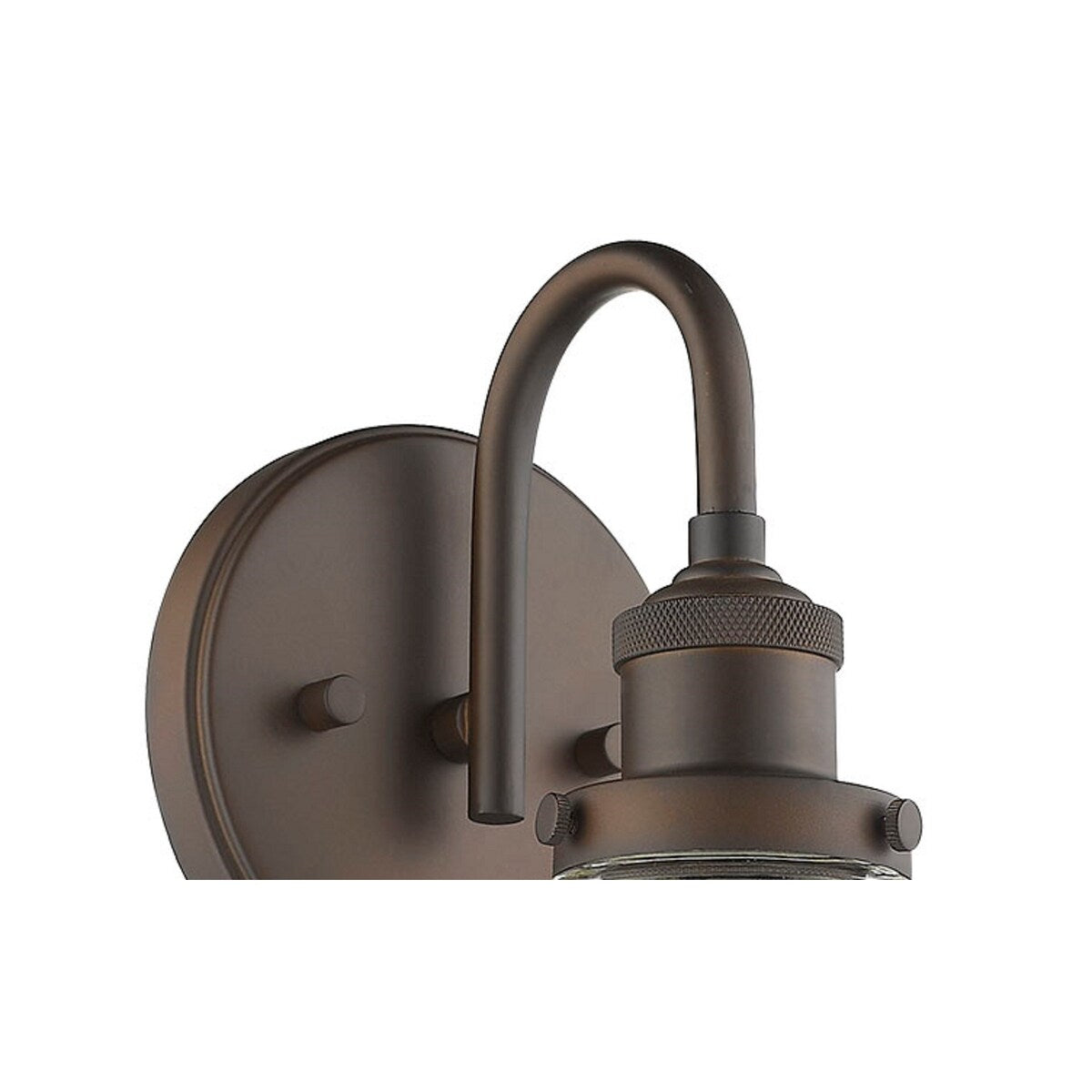 1 Light Clear Bell Glass Wall Sconce in Oiled Bronze