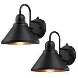 1-Light Dusk to Dawn Black Outdoor Wall Sconce Light set of 2 - Dusk to dawn