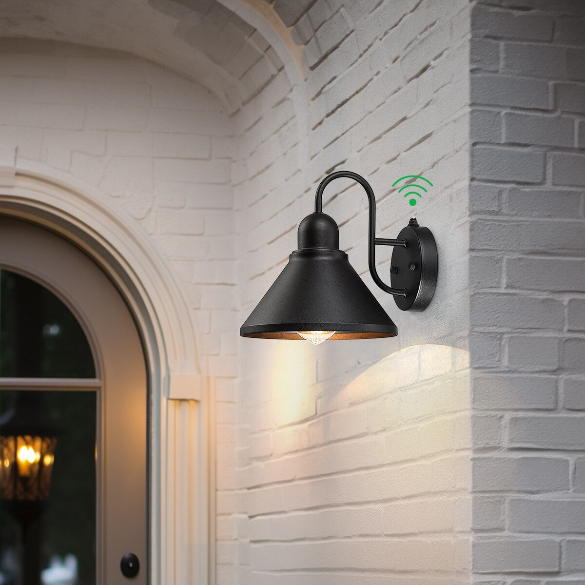 1-Light Dusk to Dawn Black Outdoor Wall Sconce Light set of 2 - Dusk to dawn