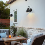 1-Light Dusk to Dawn Black Outdoor Wall Sconce Light set of 2 - Dusk to dawn