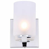 1-Light Glass LED Bath Light Chrome/Sand Blasted - 4.75" x 5.25"