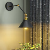 1-Light Industrial Wall Sconces Lighting,Swing Arm Angle Adjustable Vintage Wall Mount Light