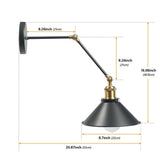 1-Light Industrial Wall Sconces Lighting,Swing Arm Angle Adjustable Vintage Wall Mount Light
