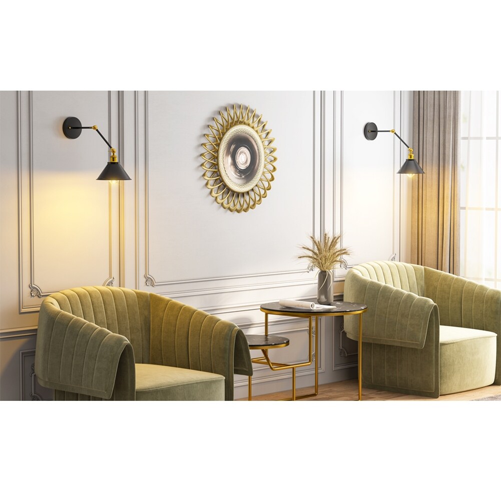 1-Light Industrial Wall Sconces Lighting,Swing Arm Angle Adjustable Vintage Wall Mount Light