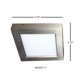 1-Light Integrated LED Flush Mount Ceiling light in Brushed Nickel