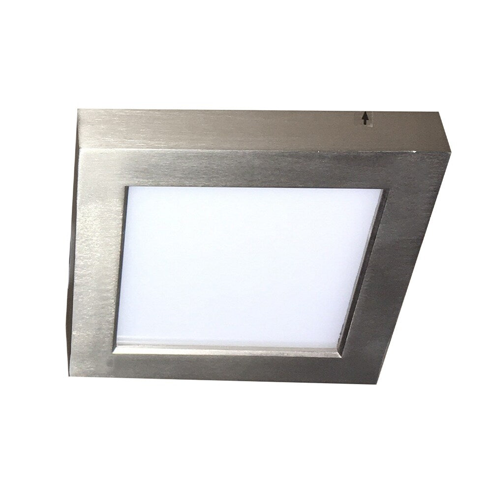 1-Light Integrated LED Flush Mount Ceiling light in Brushed Nickel