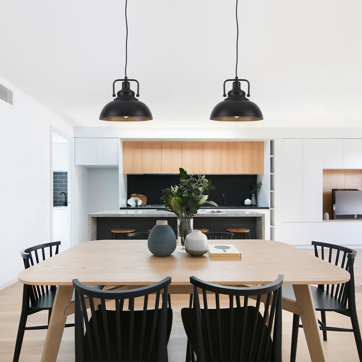1-Light Kitchen Island Lighting 11.5"W Pendant Light for Entryways