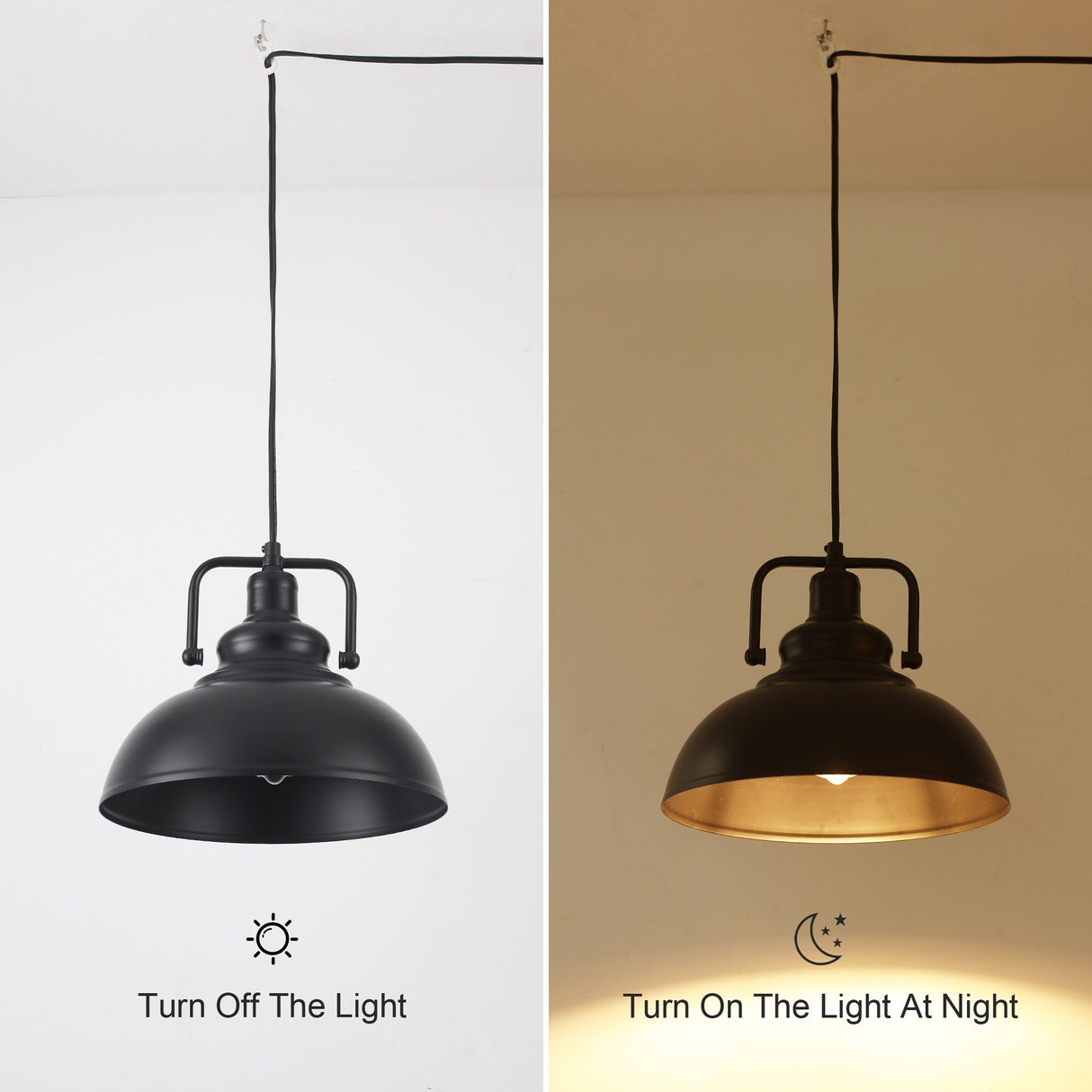 1-Light Kitchen Island Lighting 11.5"W Pendant Light for Entryways